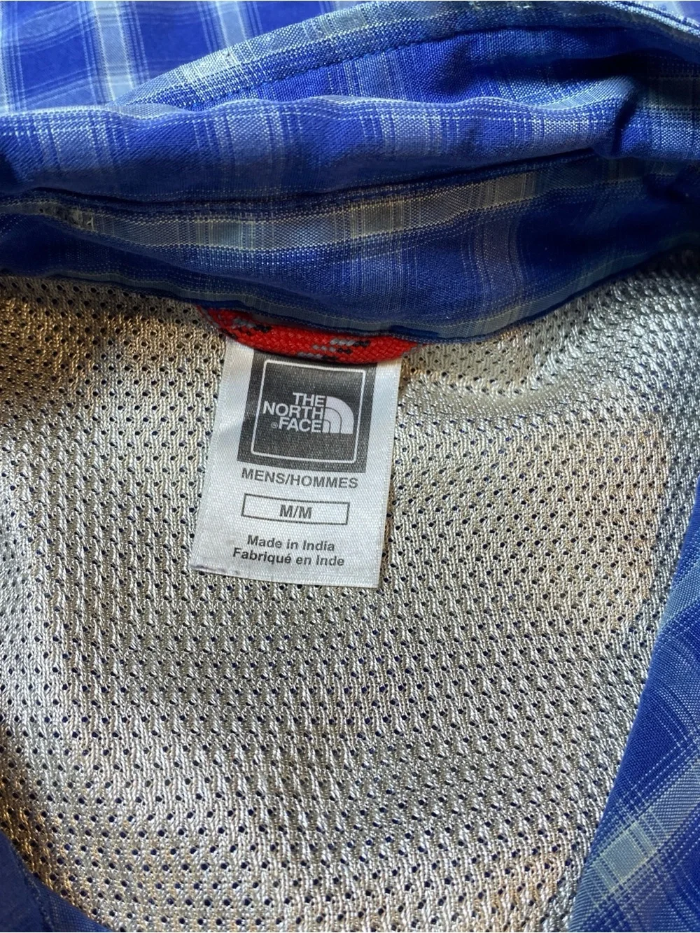 The North Face Men's M Plaid Button Down Shirt Blue Long Sleeve